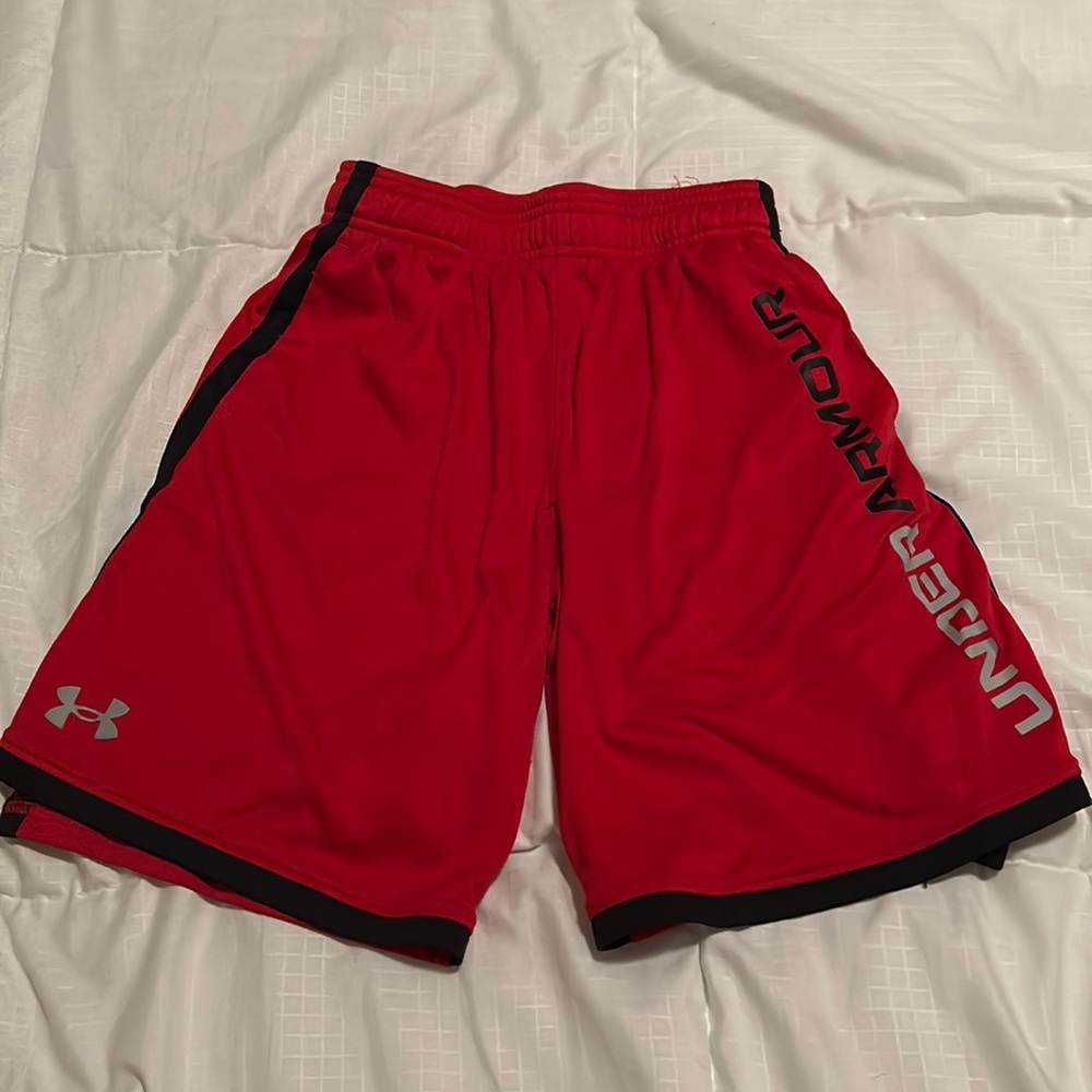 Under Armour shorts, Red/Black, Youth MD